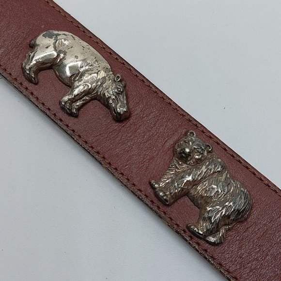 Brighton Honest Leather Concho Belt Size 28 Animal Zebra Elephant Tiger Bear - Picture 9 of 9